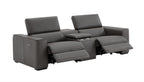 Picasso Dark Grey Reclining Loveseat with Console