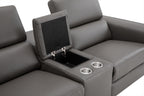 Picasso Dark Grey Reclining Loveseat with Console