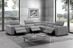 Picasso Motion Fabric Sectional in Light Grey