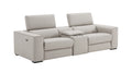 Picasso Loveseat with Console in Silver Grey
