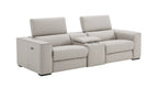 Picasso Loveseat with Console in Silver Grey