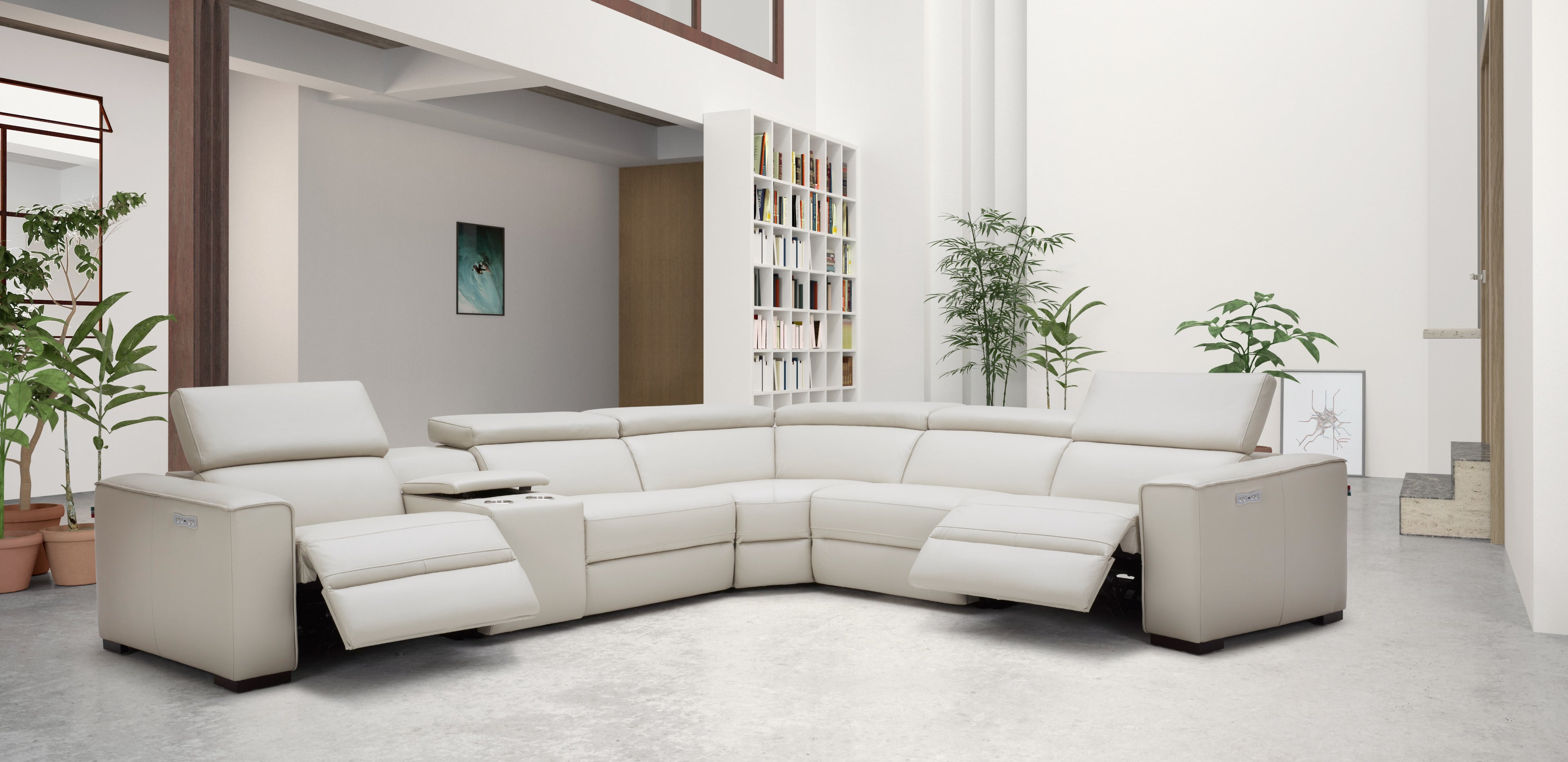 Picasso Motion Sectional in Silver Grey