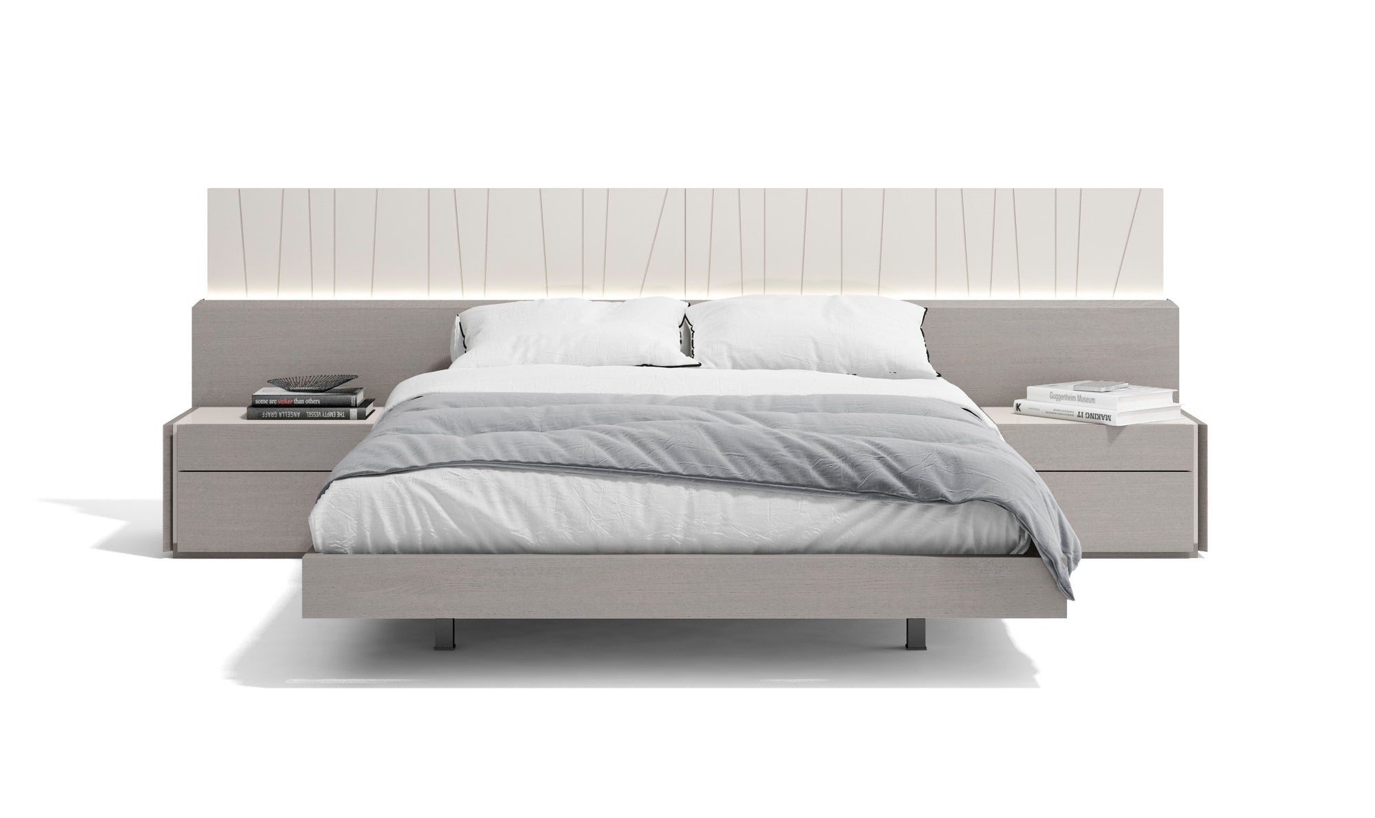 Porto Queen Size Bed in Grey