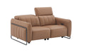 President Cognac Leather Reclining Loveseat