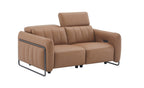 President Cognac Leather Reclining Loveseat