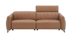 President Cognac Leather Reclining Sofa