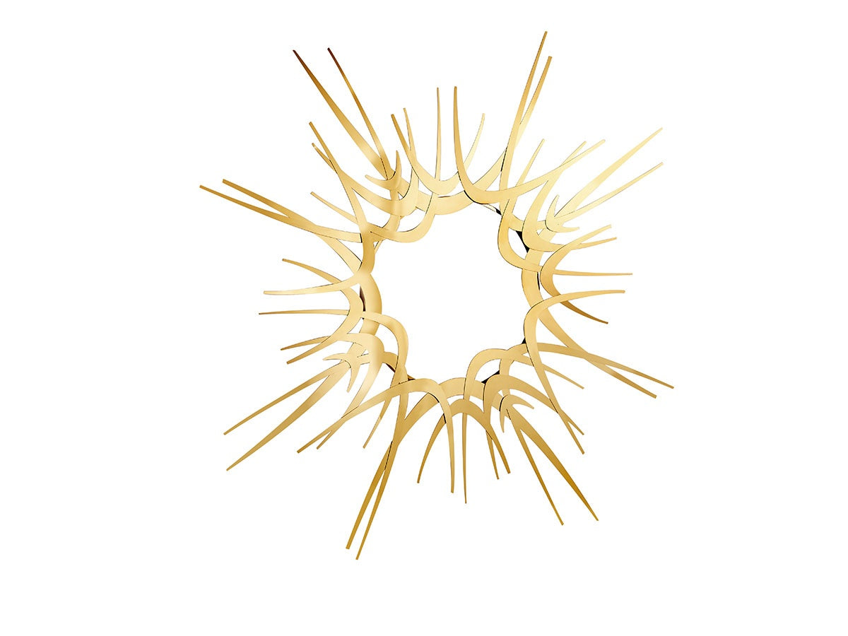 Polished Gold Sun Wall Décor with Mirror