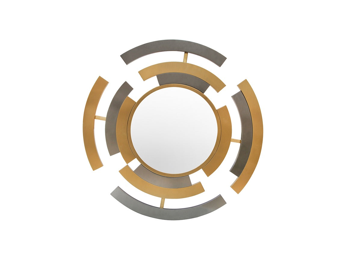 Brushed Gold and Silver Time Entrance Wall Décor with Mirror