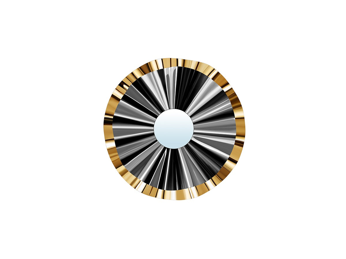 Polished Gold and Silver Wall Décor with Mirror