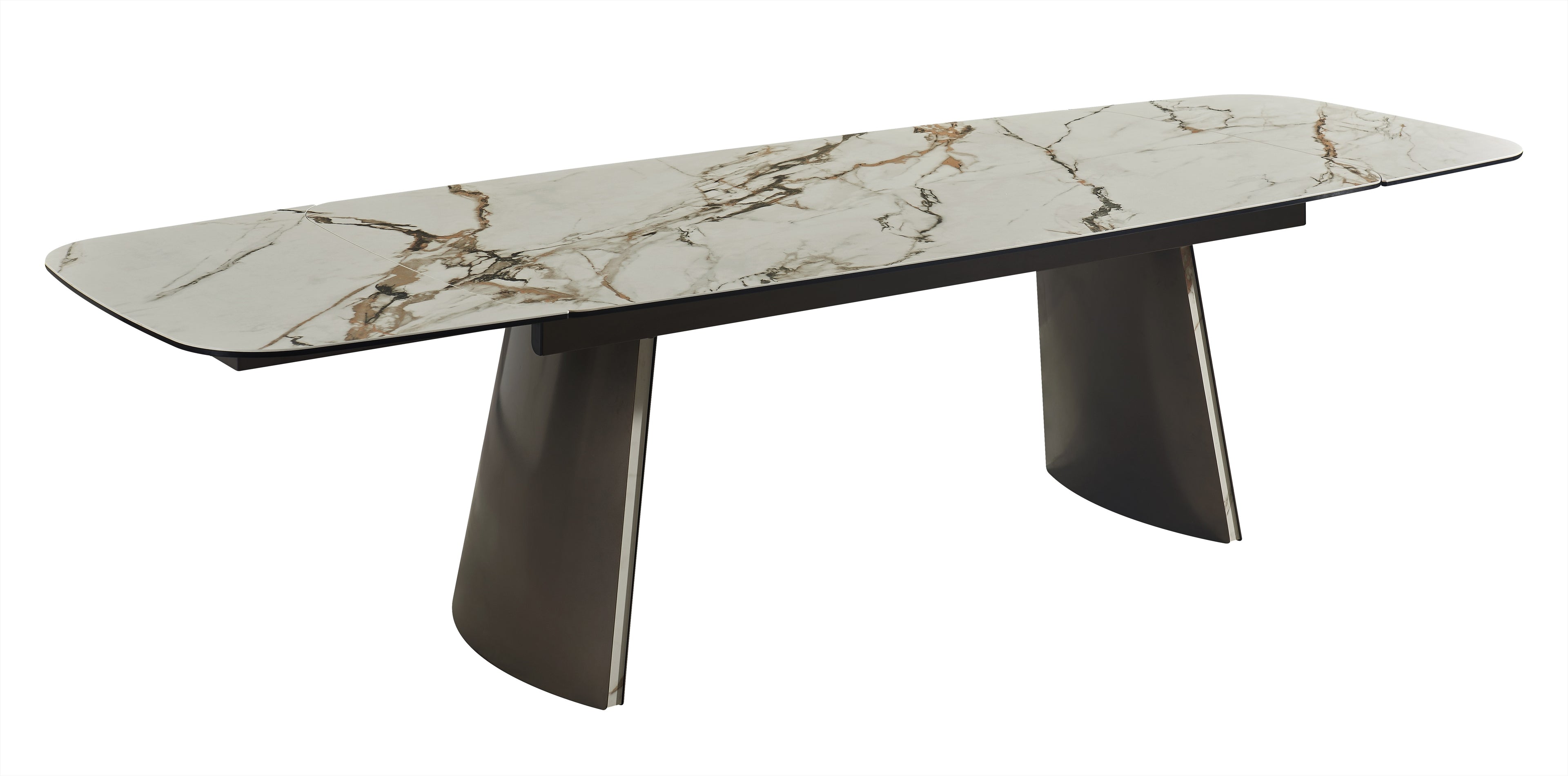 Bronze Ceramic-Top Extension Dining Table