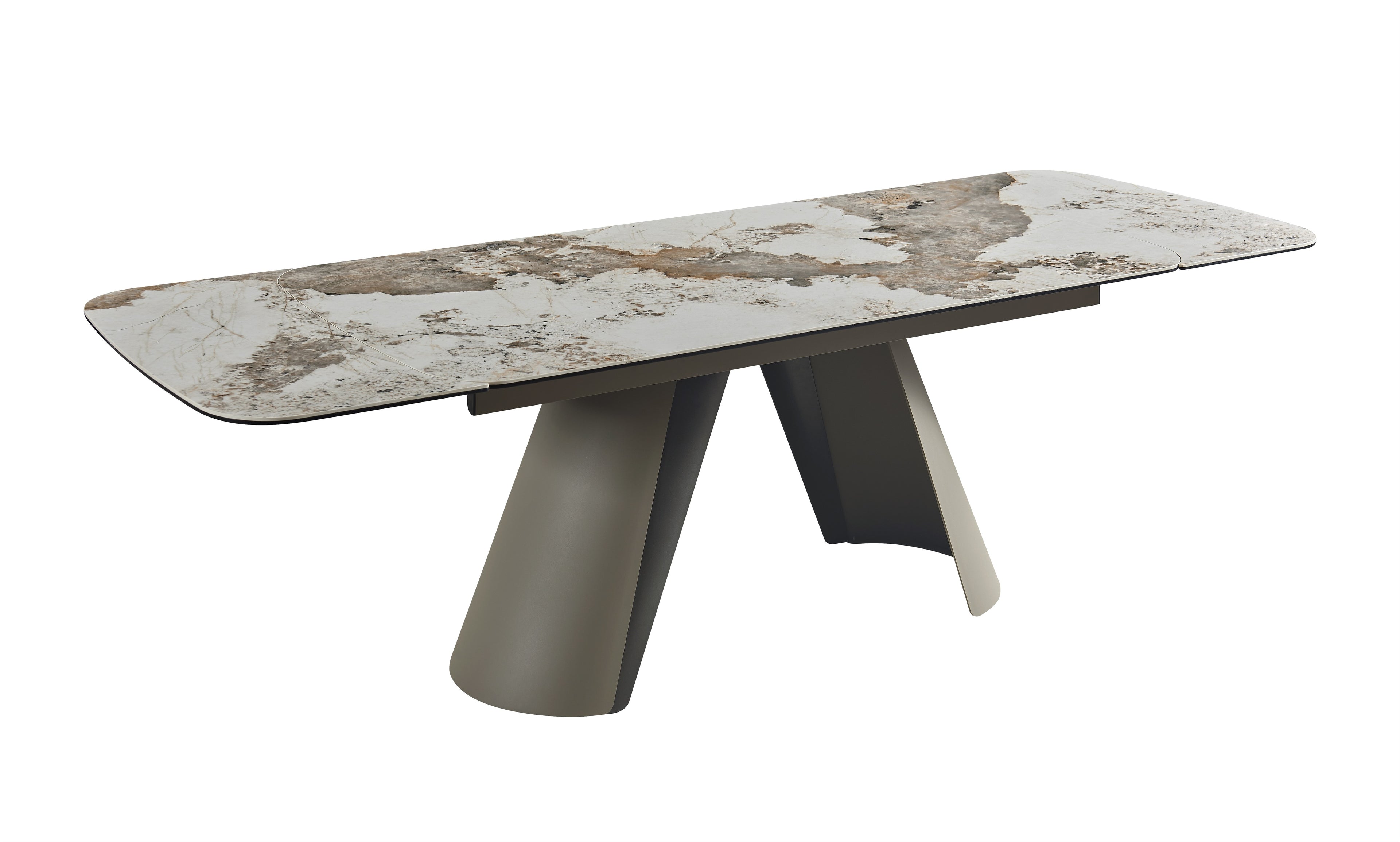 Morandi Taupe Ceramic-Top Extension Dining Table
