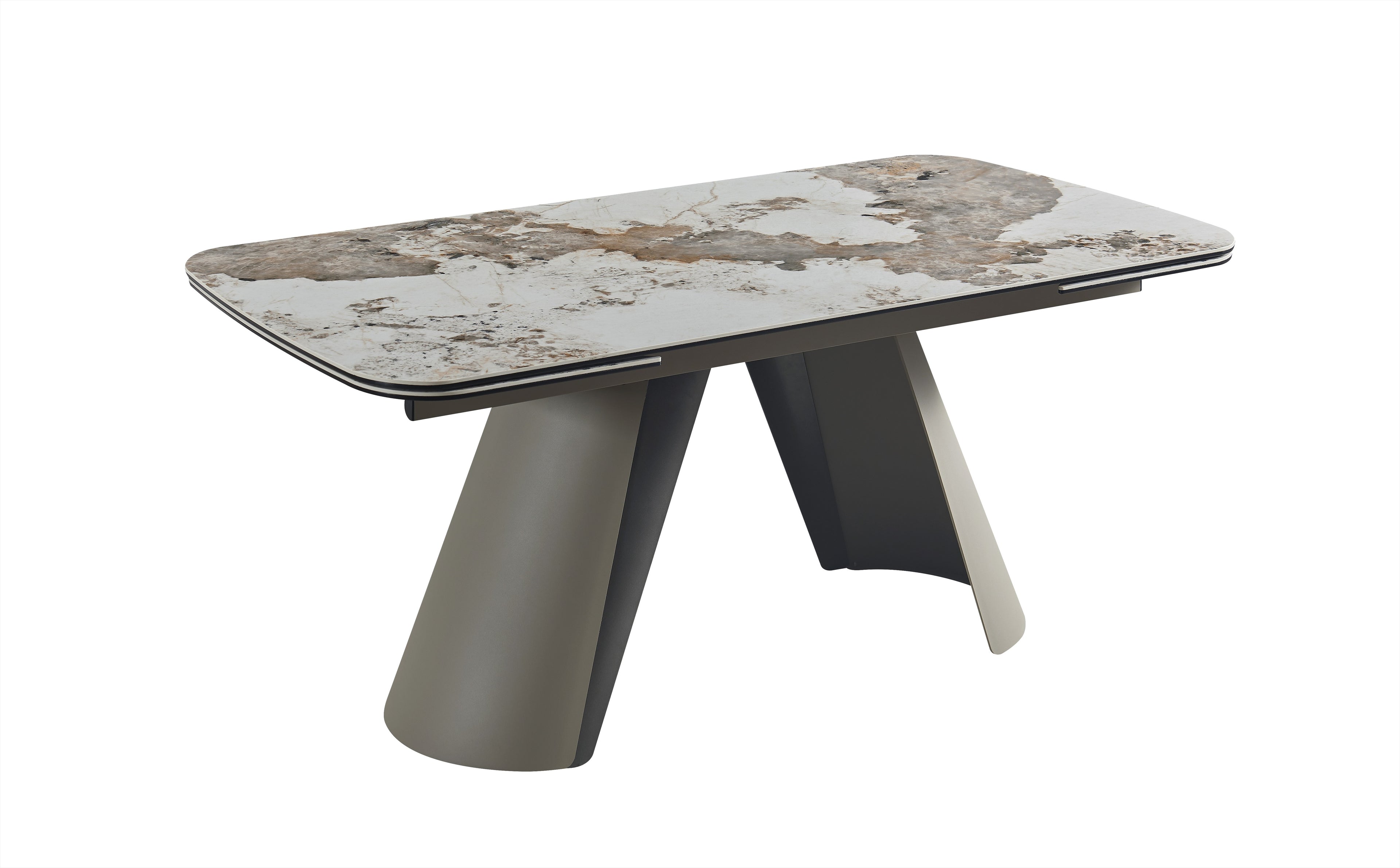 Morandi Taupe Ceramic-Top Extension Dining Table