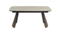 Warm Travertine Ceramic-Top Extension Dining Table