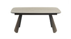 Warm Travertine Ceramic-Top Extension Dining Table