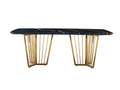 Bright Stainless-Steel Natural Marble Dining Table