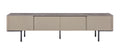 Black TV Console with Stainless Steel Accents