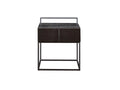 Black Red-Oak Nightstand with Steel Feet