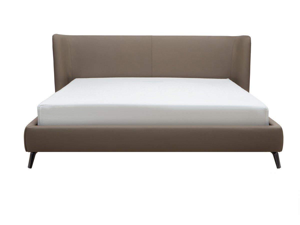Medium Gray Half-Leather Upholstered Bed