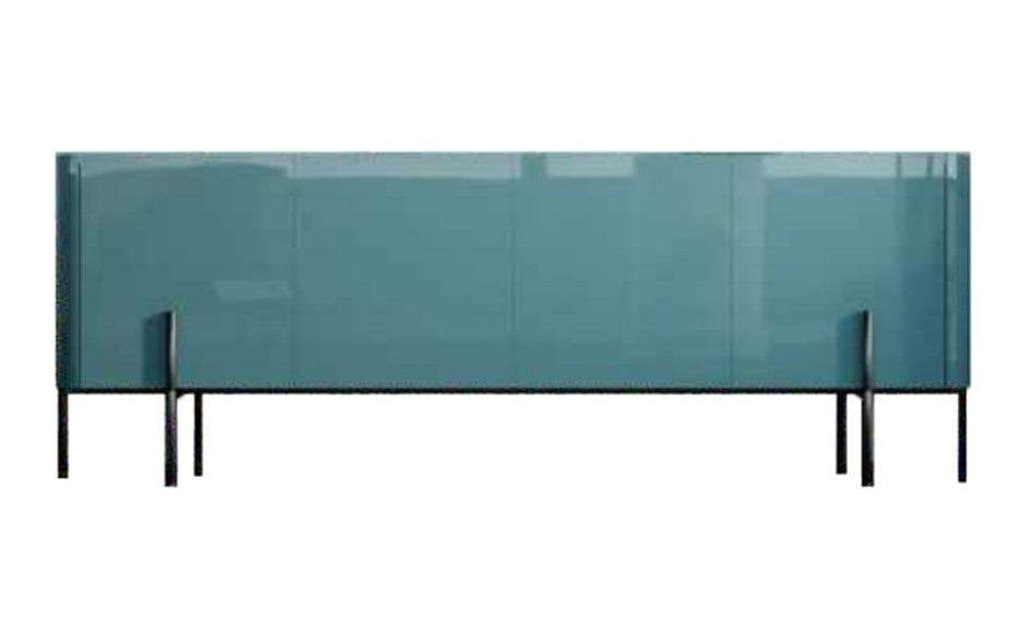 TV Console with Ribbed Front and Slim Base