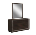 Strato Black-and-Oak Mirrored Dresser