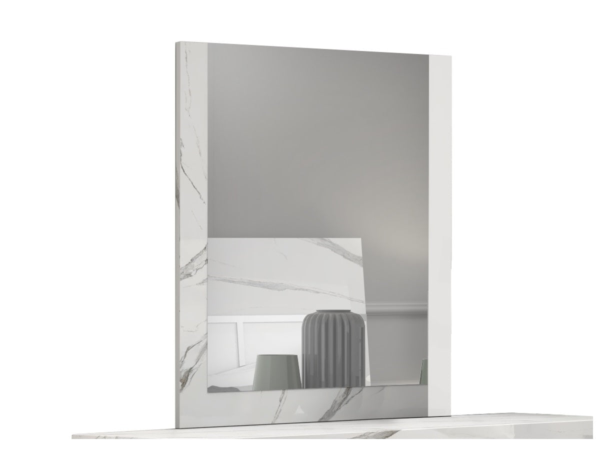 Sunset White-and-Silver Mirror