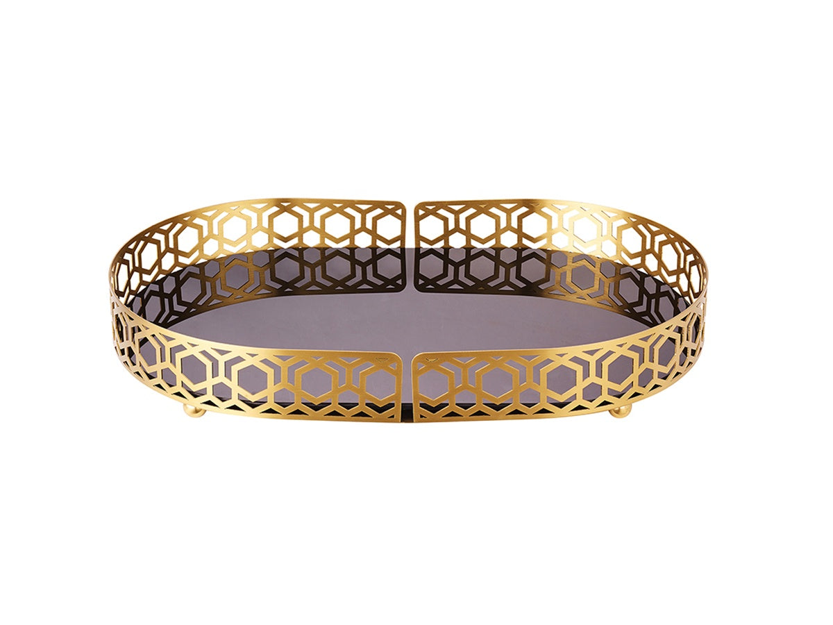 Brushed Gold and Black Longhi Tray