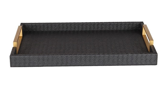 Ink Black Pattern Serving Tray