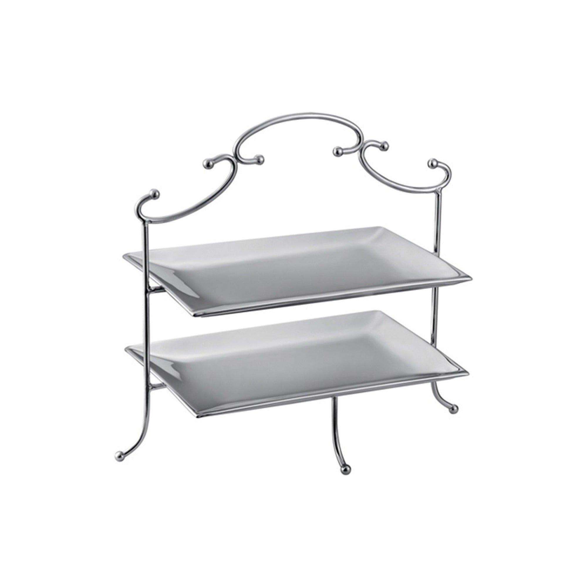 Two-Tier Stainless Steel Fruit Stand
