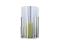 Polished Stainless Steel and Glass Candle Holder