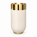 Mirror Gold and Matte Beige Rounded Floor Planter