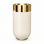 Mirror Gold and Matte Beige Rounded Floor Planter
