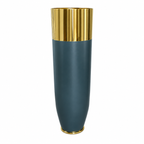 Mirror Gold and Matte Green Rounded Floor Planter