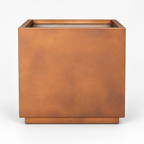Large Matte Brown Square Planter