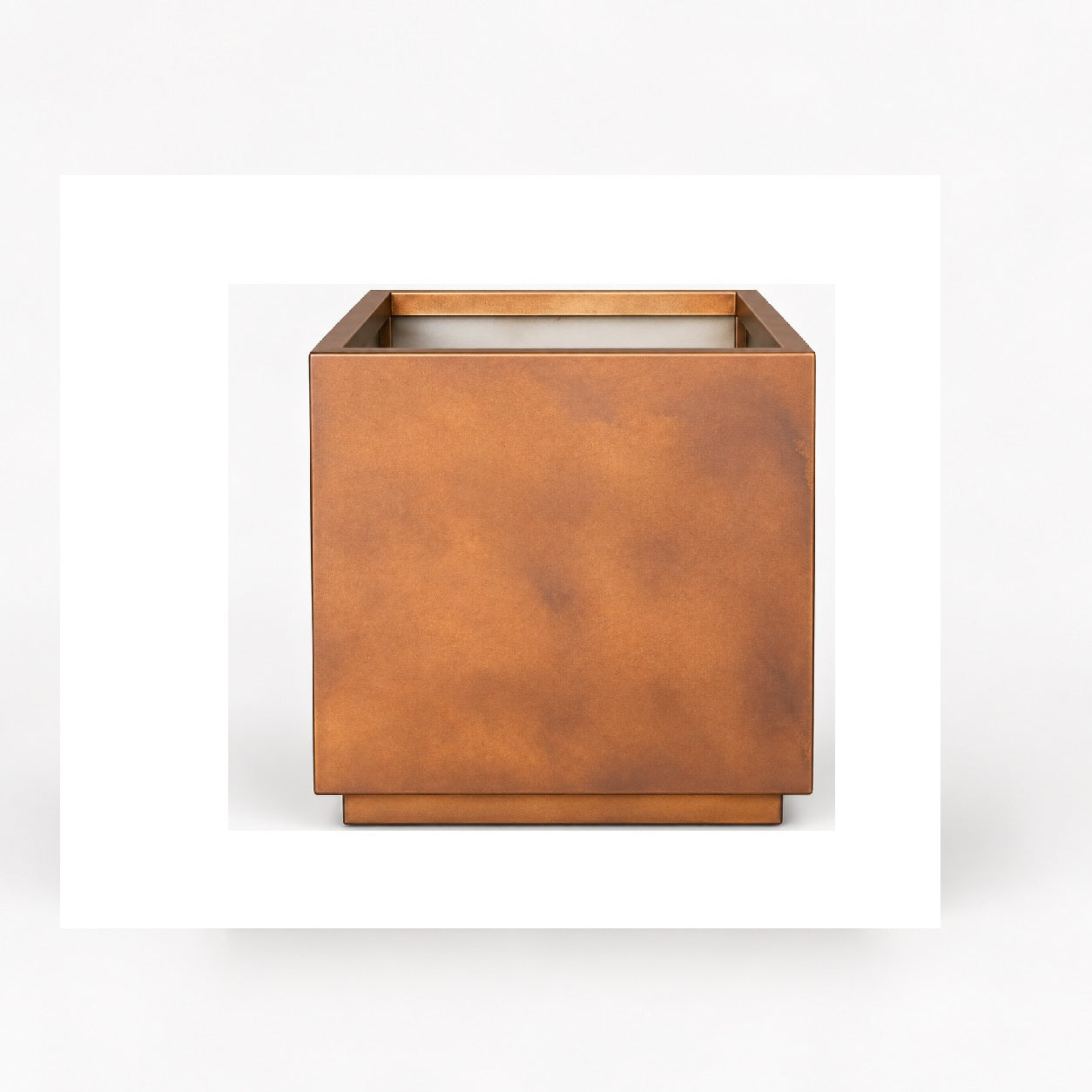 Small Matte Brown Square Planter