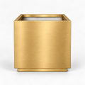 Large Brushed Gold Square Planter