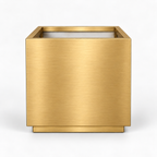 Large Brushed Gold Square Planter