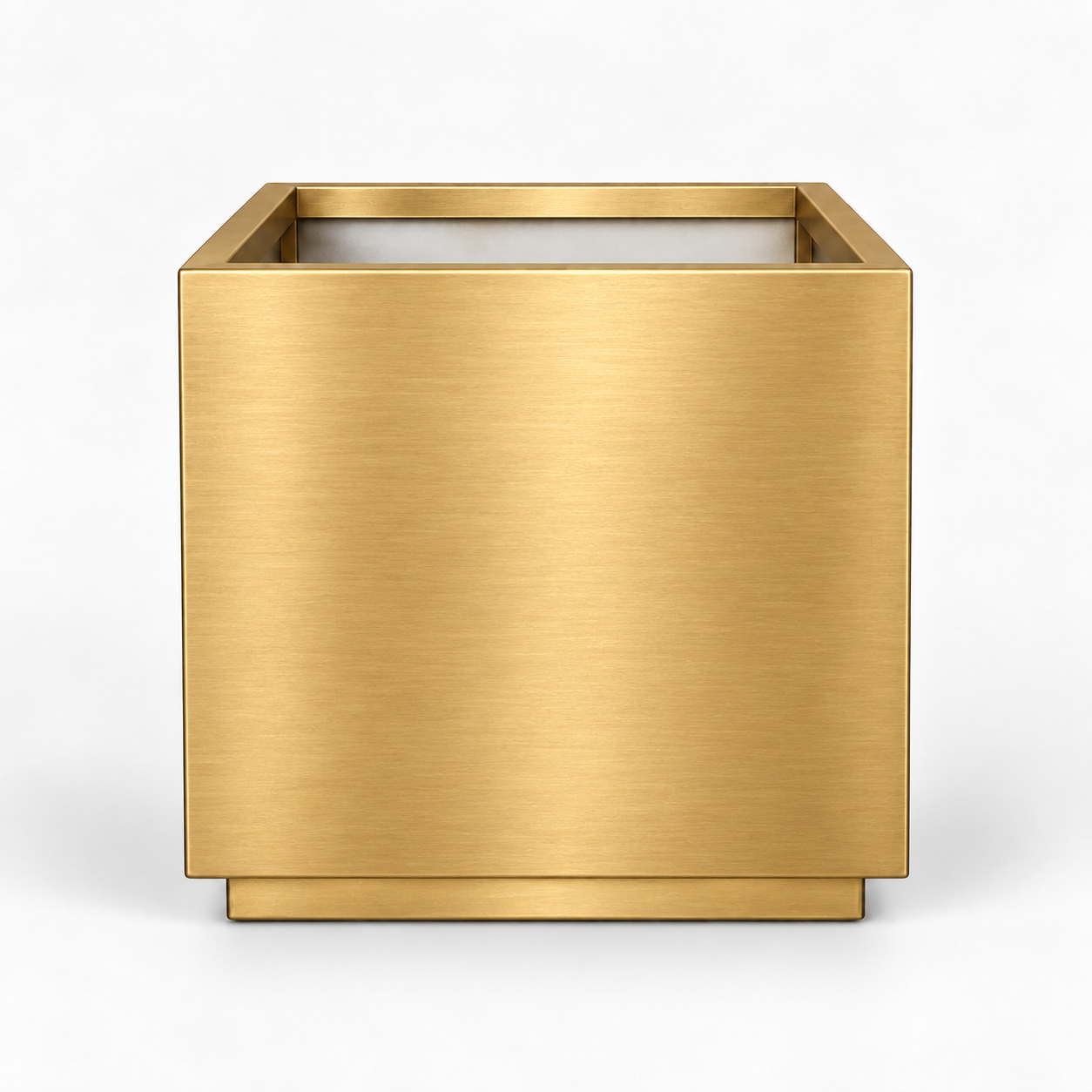 Large Brushed Gold Square Planter