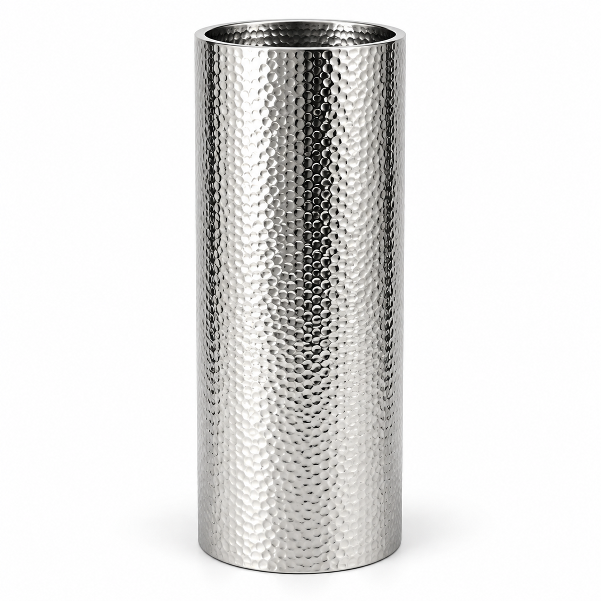 Brushed Silver Textured Floor Planter