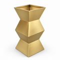 Brushed Gold Sculptural Pedestal Floor Planter