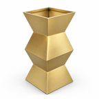 Brushed Gold Sculptural Pedestal Floor Planter
