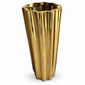 Mirror Gold Faceted Tapered Floor Planter