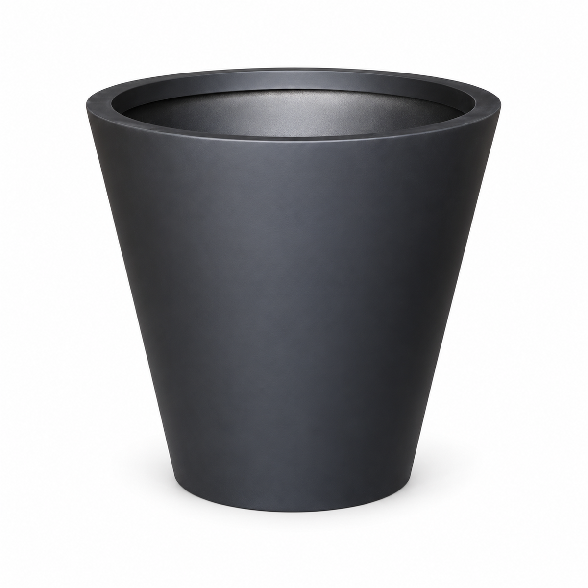 Matte Black Tapered Round Planter