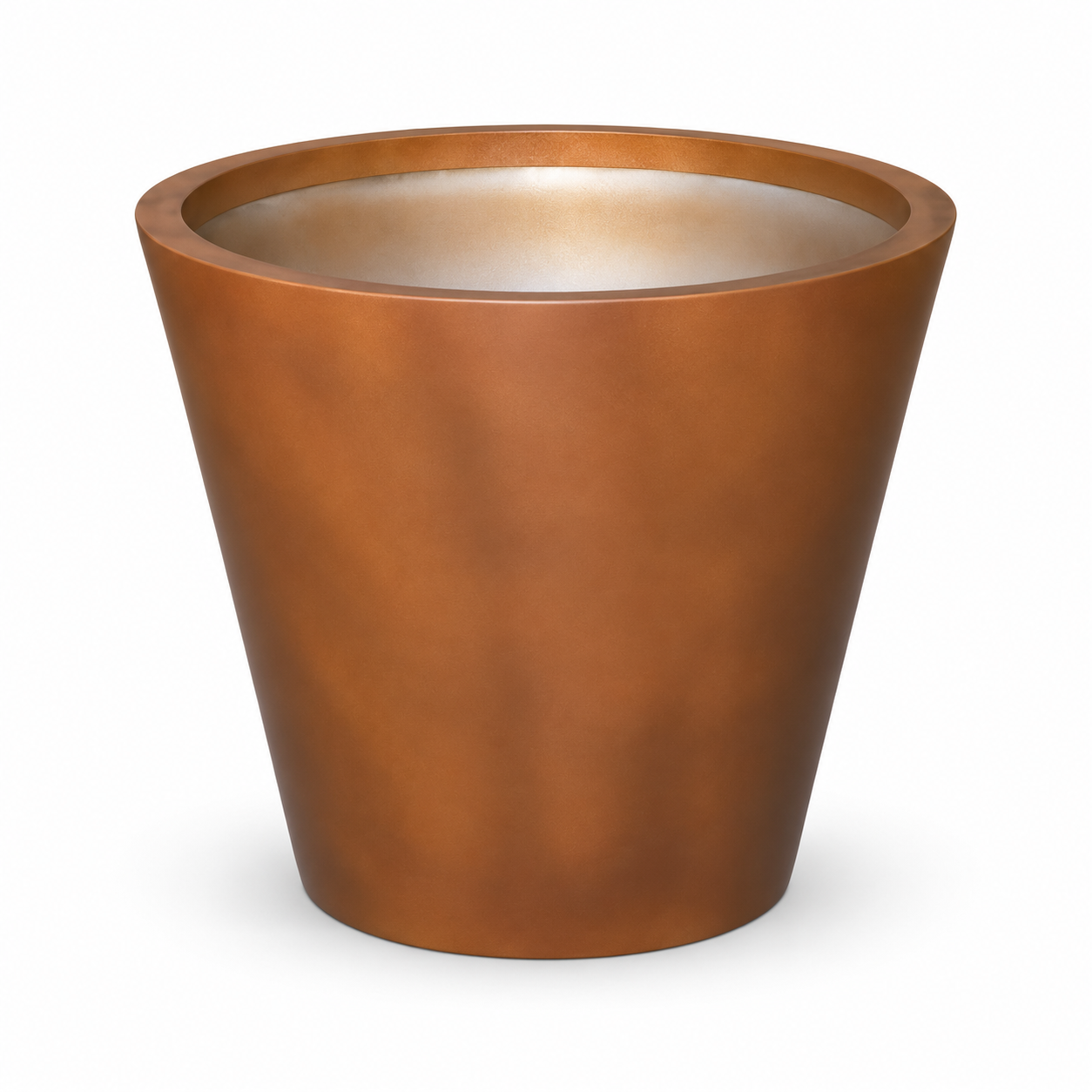 Matte Brown Tapered Round Planter