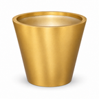 Large Brushed Gold Tapered Round Planter