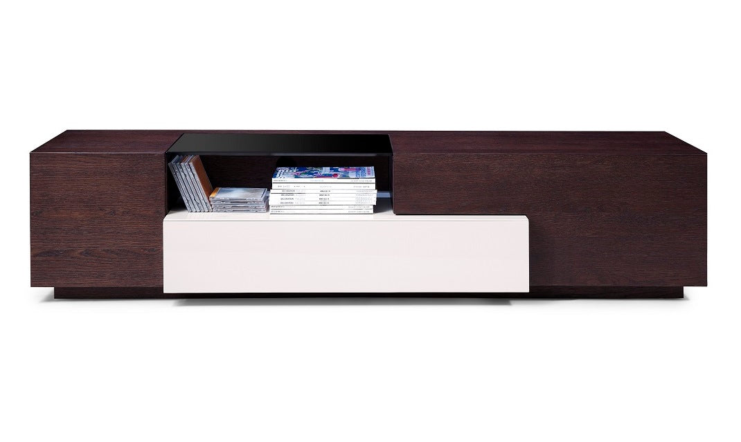 Brown Oak and Grey Gloss TV Console