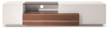 Walnut and White High-Gloss TV Console