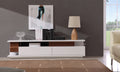 White High-Gloss and Walnut TV Console