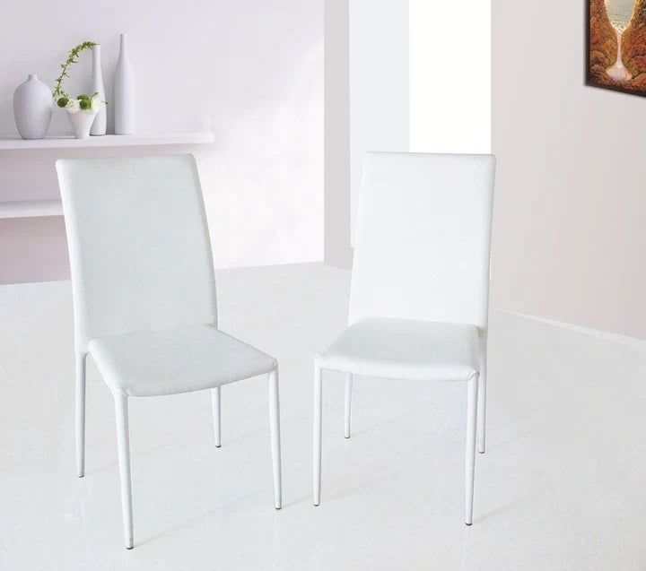 White Leather Dining Chair