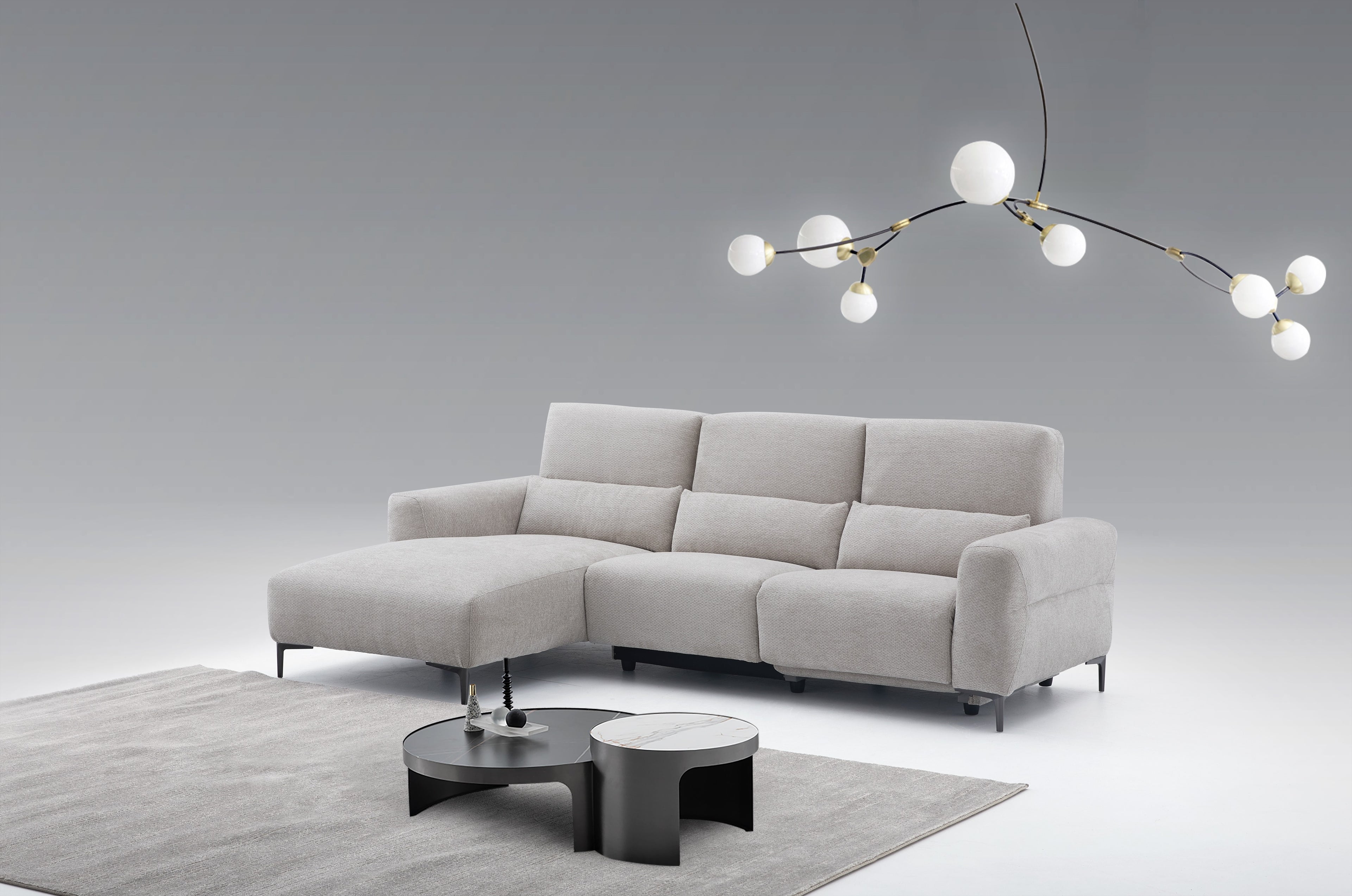 Winslow Light Grey Left-Hand-Facing Chaise Sectional