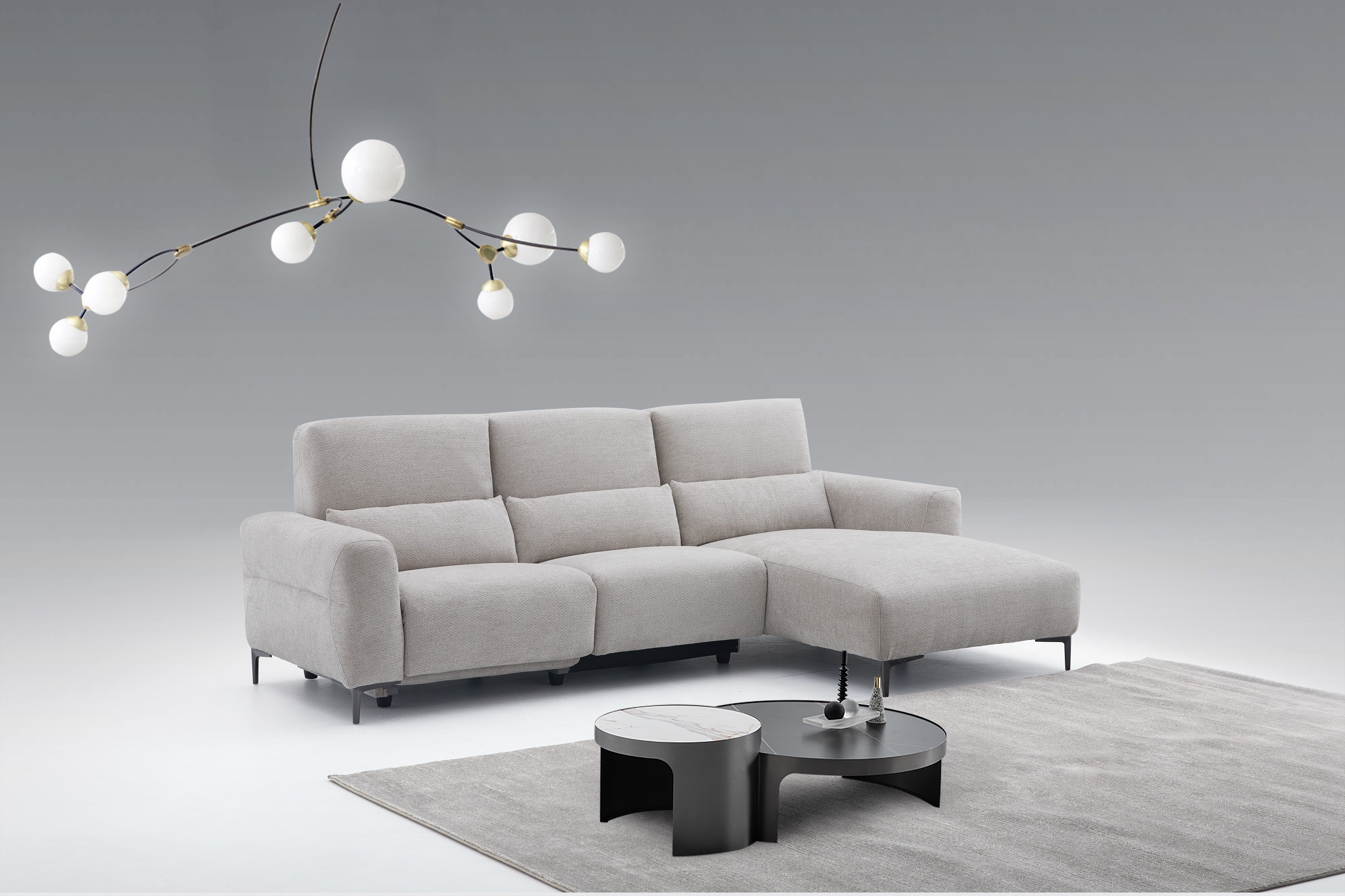 Winslow Light Grey Right-Hand-Facing Chaise Sectional